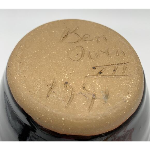 Vintage 1991 Signed Ben Owen III Pottery 6.5” Pitcher Seagrove NC Pottery - Picture 6 of 8